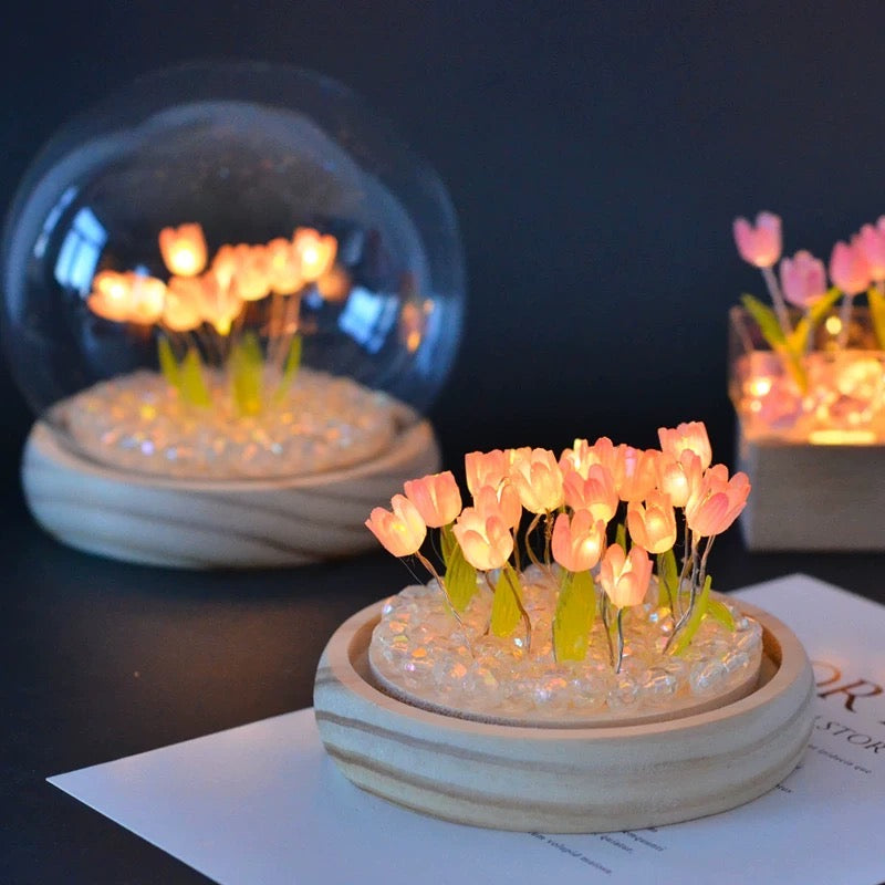 Enchanting Tulip Night Light - Decorative Atmosphere Lamp for Girls' Christmas Gifts.