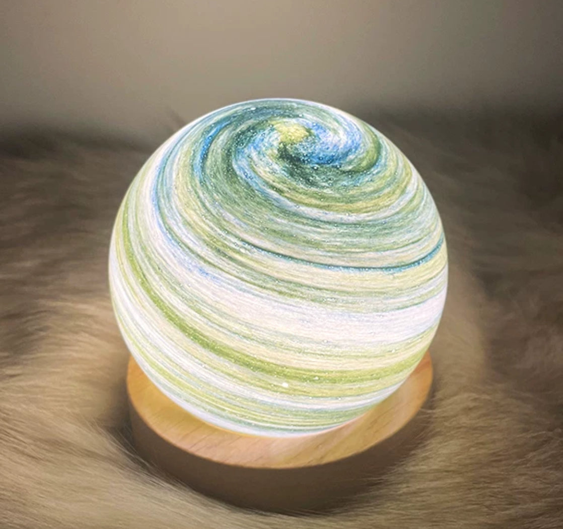 Starry Sky Glass LED Night Lamp - Enchanting Bedside Decor with Gift Packaging