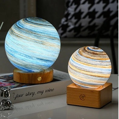 Starry Sky Glass LED Night Lamp - Enchanting Bedside Decor with Gift Packaging