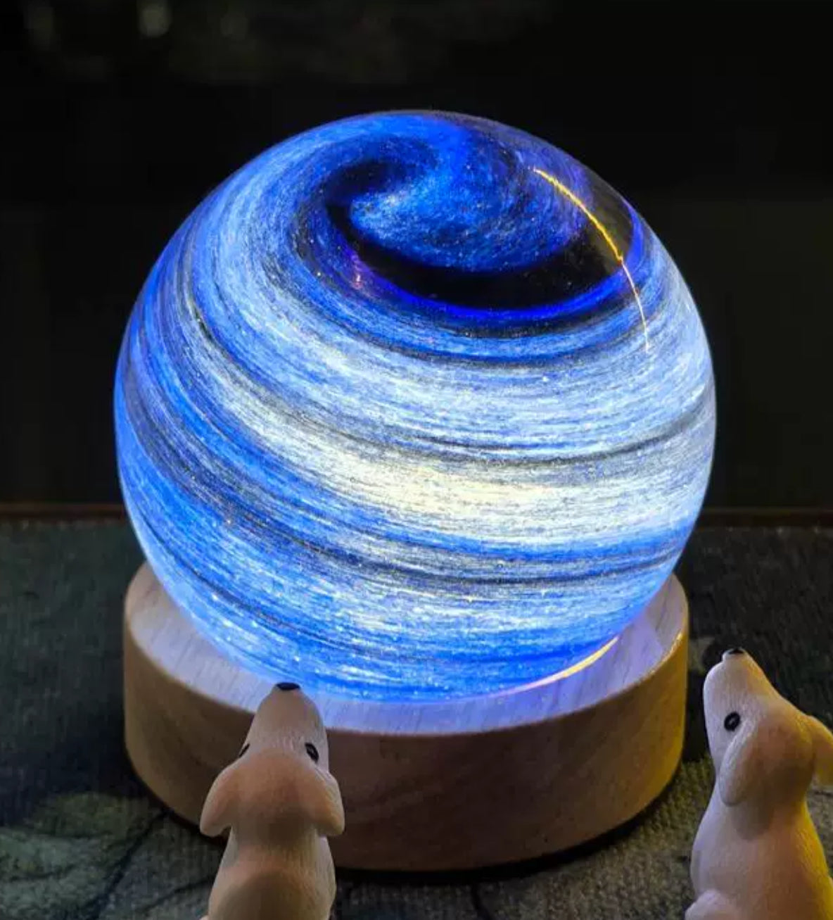 Starry Sky Glass LED Night Lamp - Enchanting Bedside Decor with Gift Packaging.