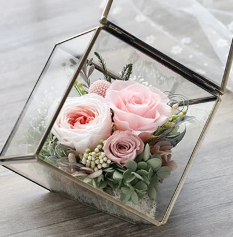 Forever Blooming Rose Arrangement in Elegant Glass Box