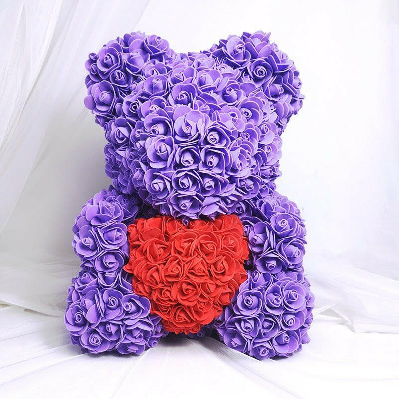 520 Eternal Flower Rose Bear Delight Box - Bewell Home