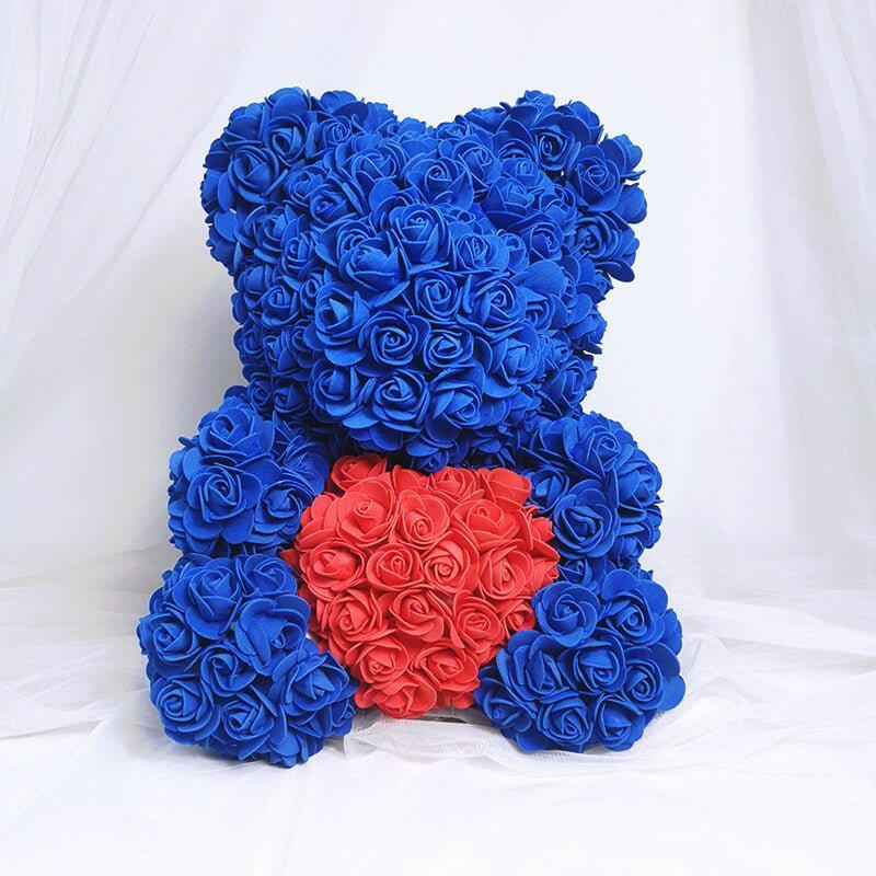 520 Eternal Flower Rose Bear Delight Box - Bewell Home