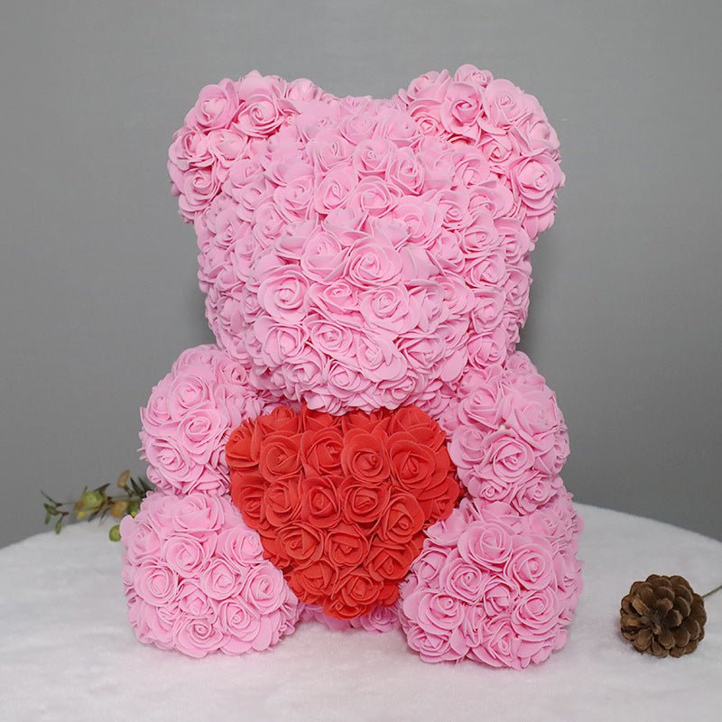 520 Eternal Flower Rose Bear Delight Box - Bewell Home