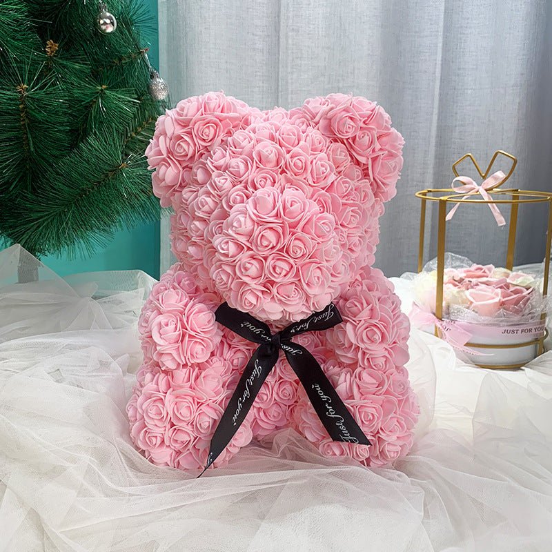 520 Eternal Flower Rose Bear Delight Box - Bewell Home