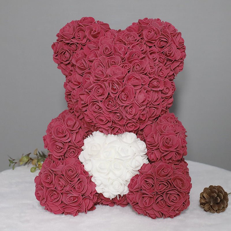 520 Eternal Flower Rose Bear Delight Box - Bewell Home