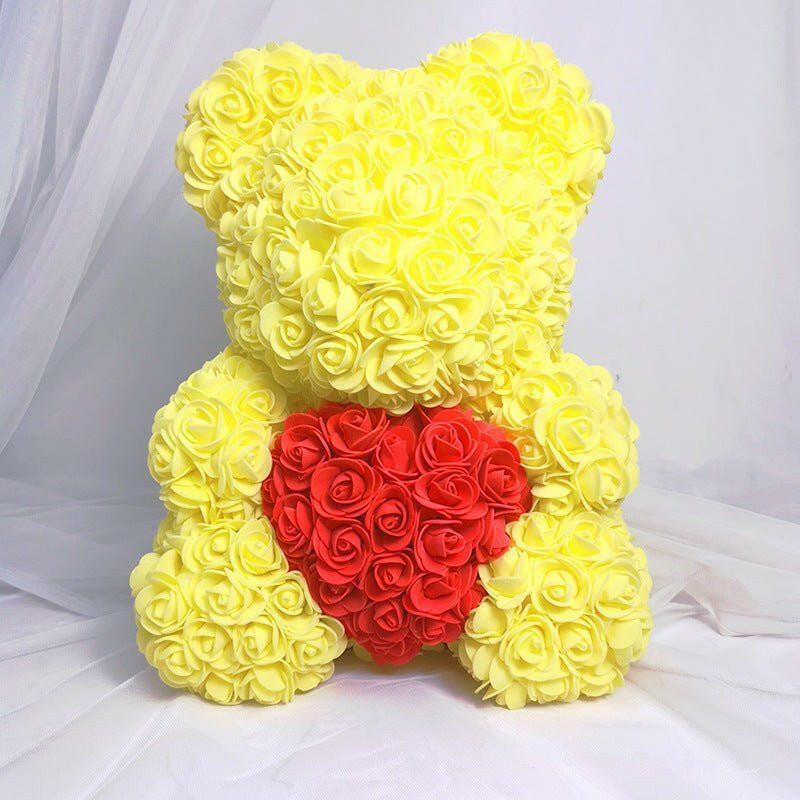 520 Eternal Flower Rose Bear Delight Box - Bewell Home