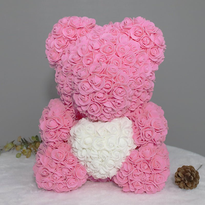 520 Eternal Flower Rose Bear Delight Box - Bewell Home