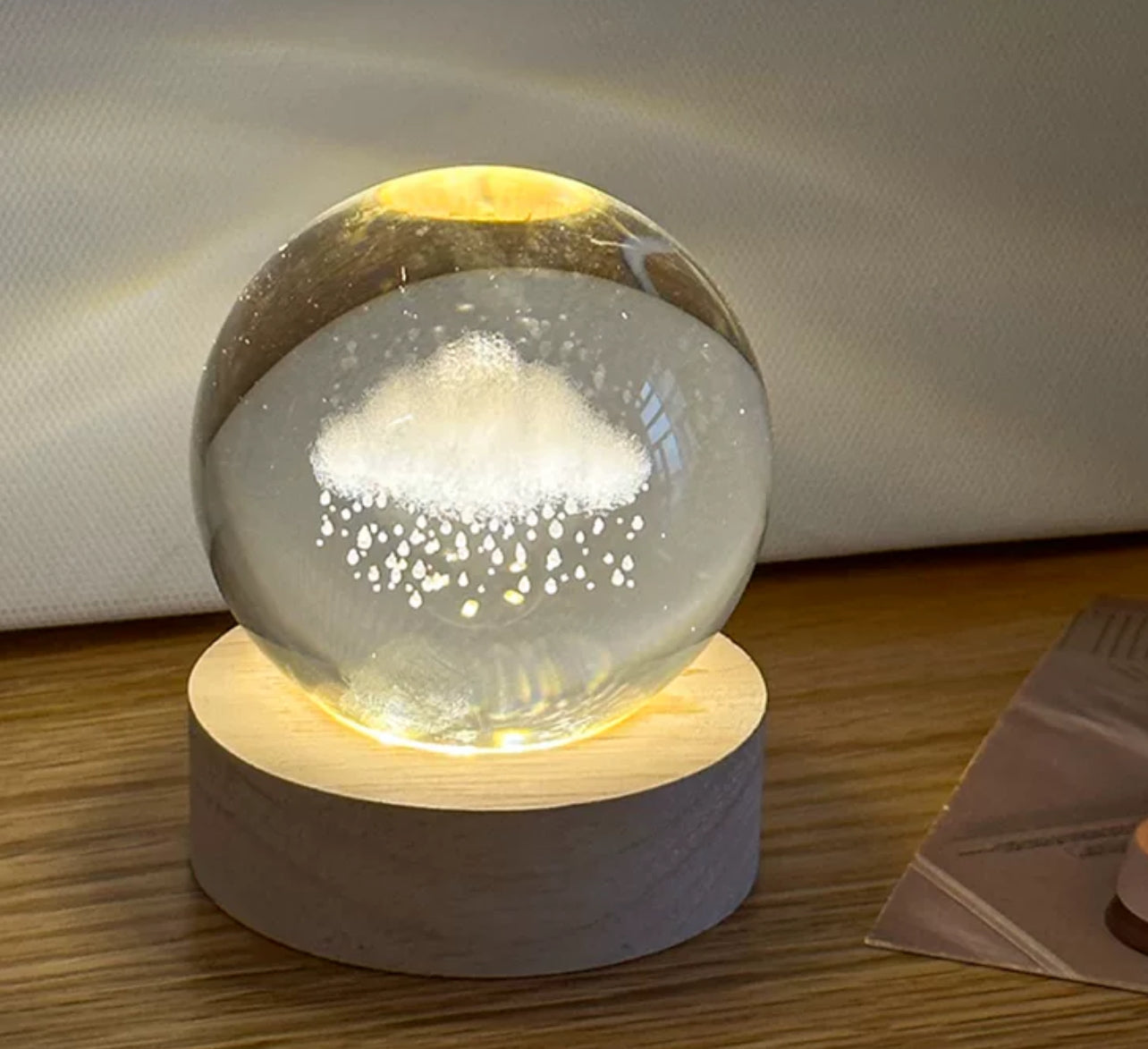 Celestial LED Glass Night Lamp with Starry Sky Effect