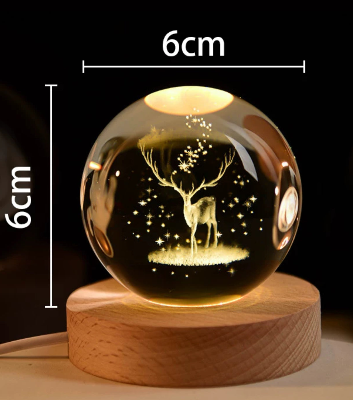 Celestial LED Glass Night Lamp with Starry Sky Effect