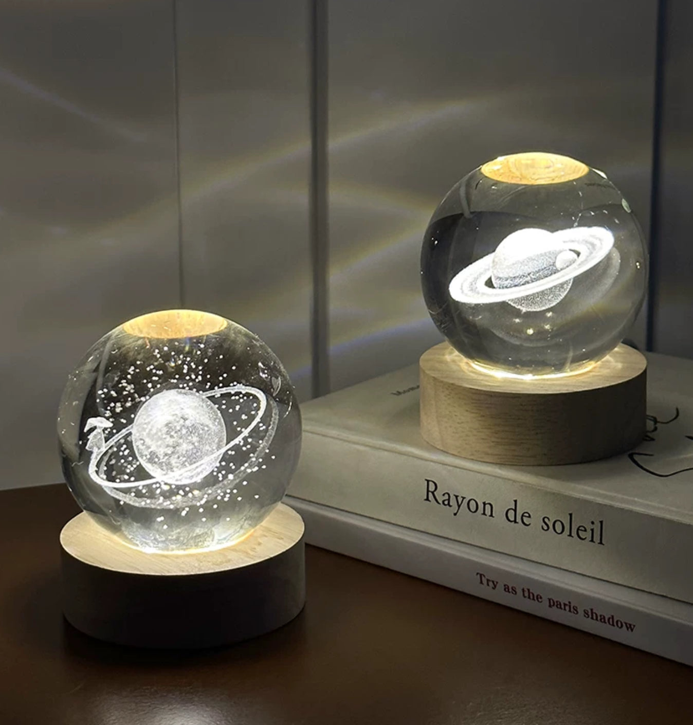 Celestial LED Glass Night Lamp with Starry Sky Effect