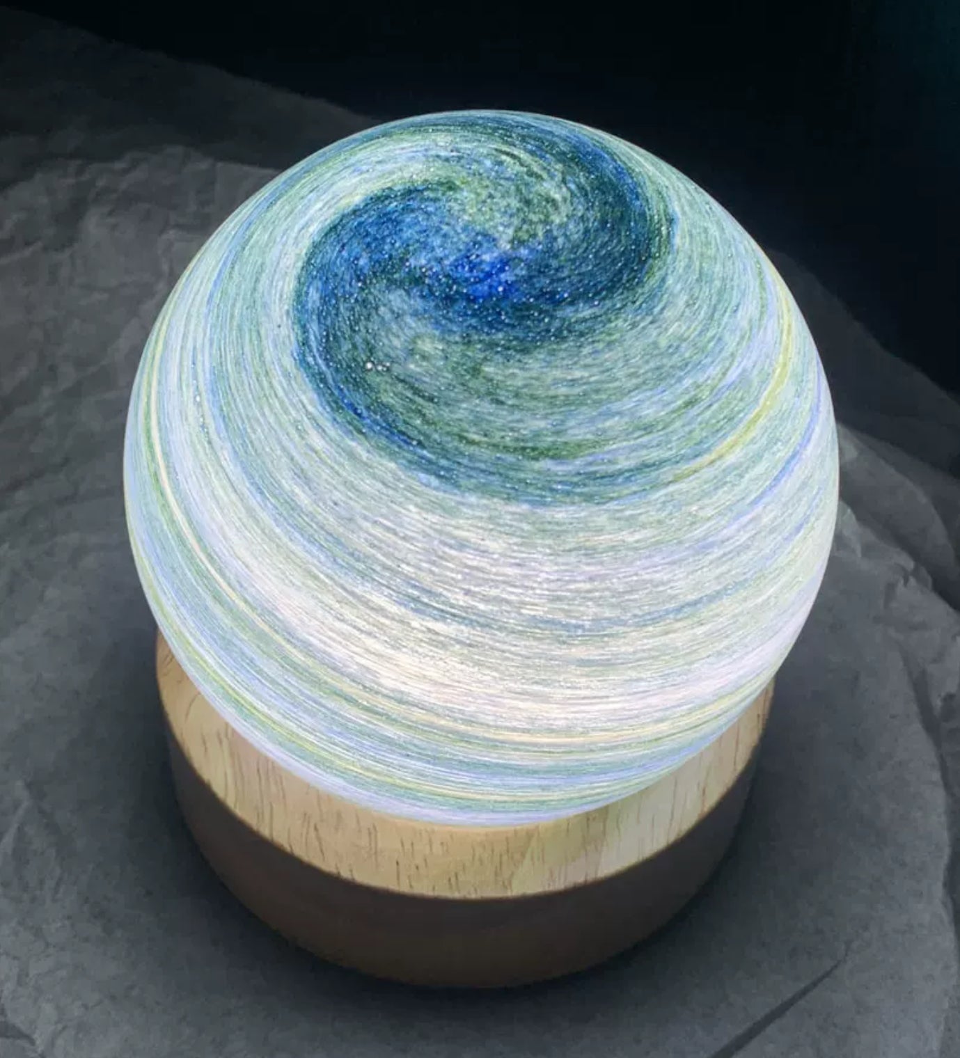 Starry Sky Glass LED Night Lamp - Enchanting Bedside Decor with Gift Packaging.