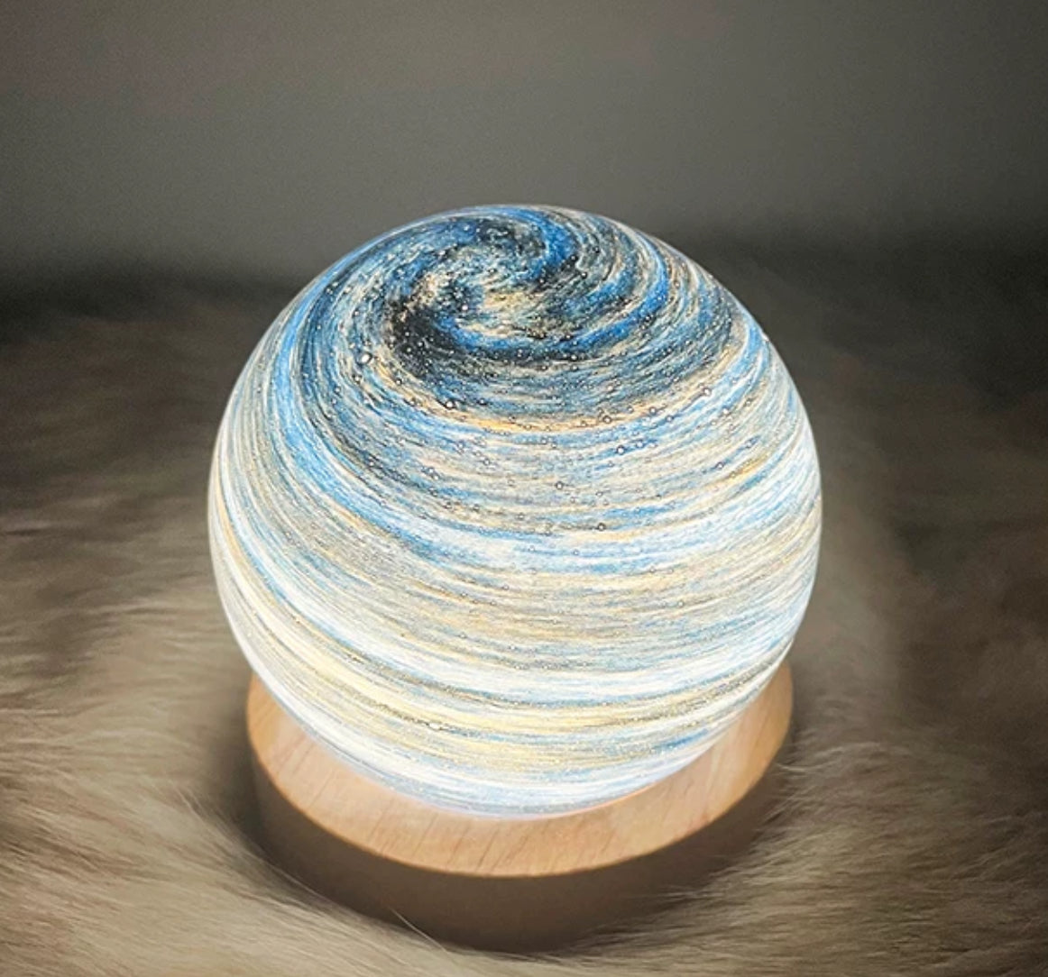 Starry Sky Glass LED Night Lamp - Enchanting Bedside Decor with Gift Packaging