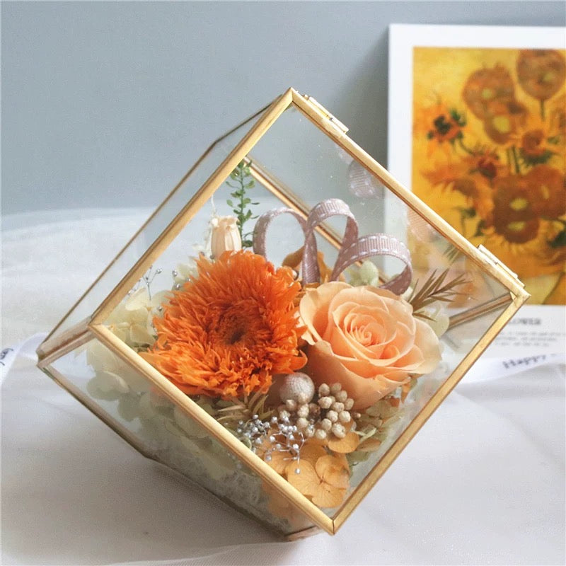 Forever Blooming Rose Arrangement in Elegant Glass Box