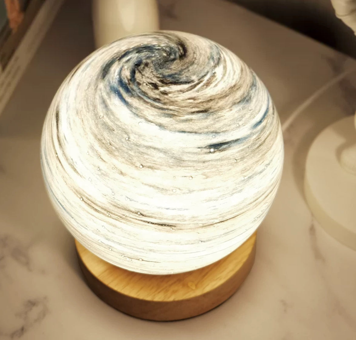 Starry Sky Glass LED Night Lamp - Enchanting Bedside Decor with Gift Packaging.