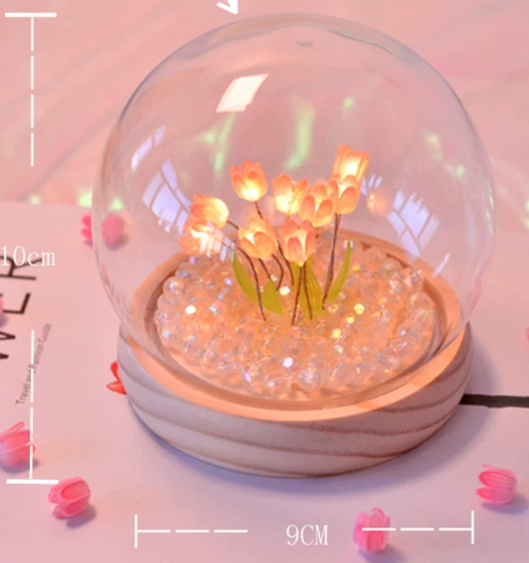 Enchanting Tulip Night Light - Decorative Atmosphere Lamp for Girls' Christmas Gifts.