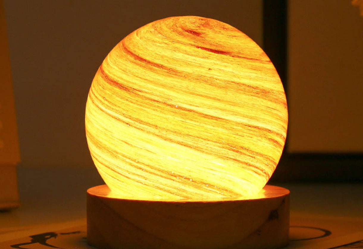 Starry Sky Glass LED Night Lamp - Enchanting Bedside Decor with Gift Packaging