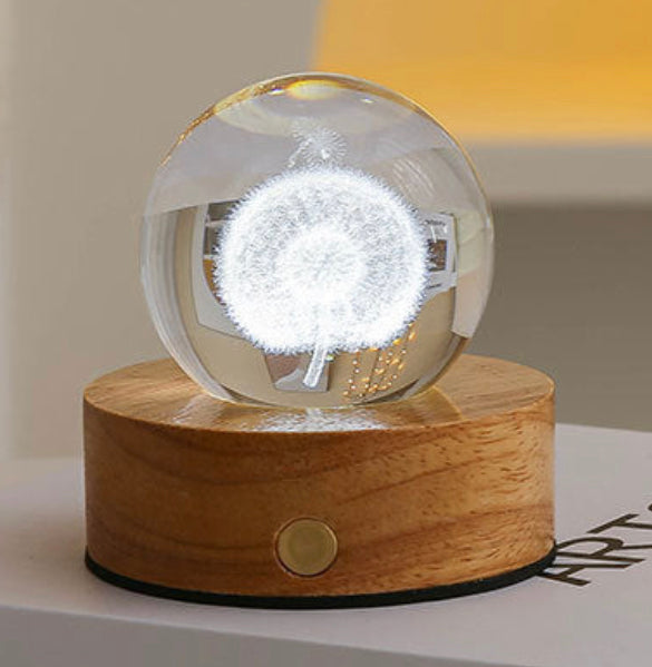 Celestial LED Glass Night Lamp with Starry Sky Effect