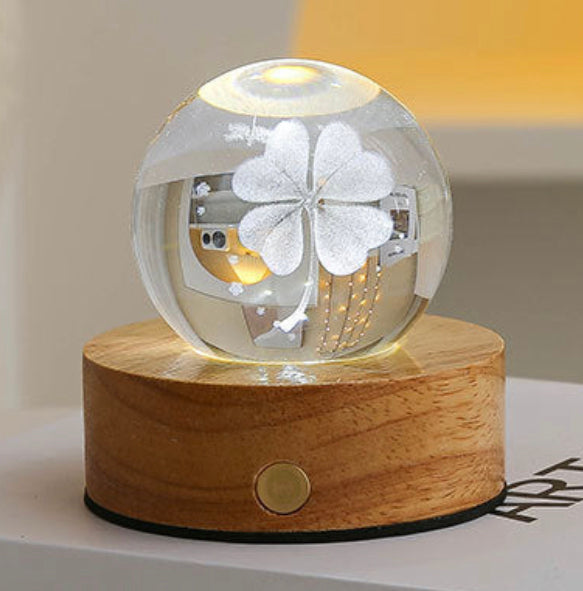 Celestial LED Glass Night Lamp with Starry Sky Effect