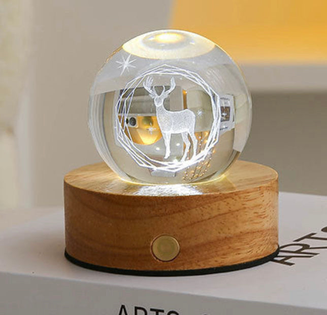 Celestial LED Glass Night Lamp with Starry Sky Effect