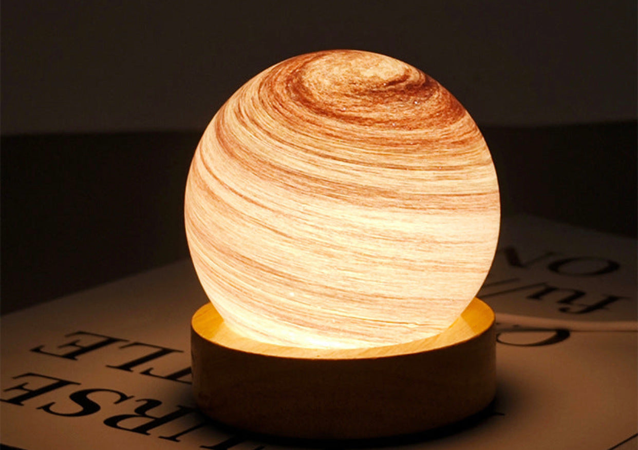 Starry Sky Glass LED Night Lamp - Enchanting Bedside Decor with Gift Packaging