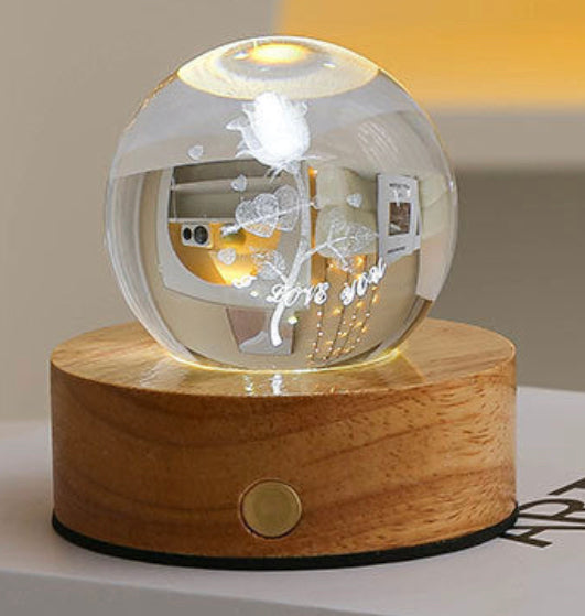 Celestial LED Glass Night Lamp with Starry Sky Effect