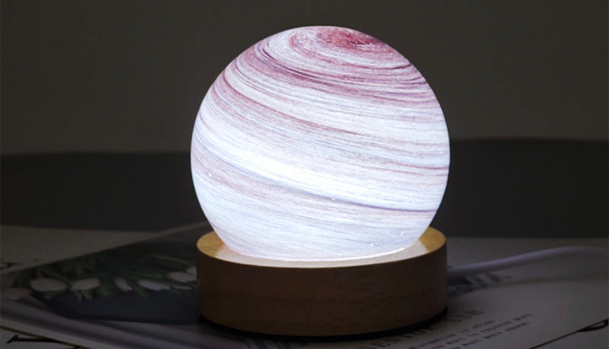 Starry Sky Glass LED Night Lamp - Enchanting Bedside Decor with Gift Packaging