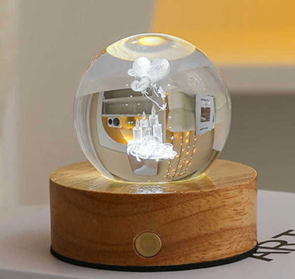 Celestial LED Glass Night Lamp with Starry Sky Effect