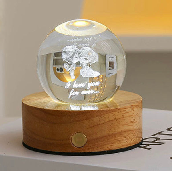 Celestial LED Glass Night Lamp with Starry Sky Effect