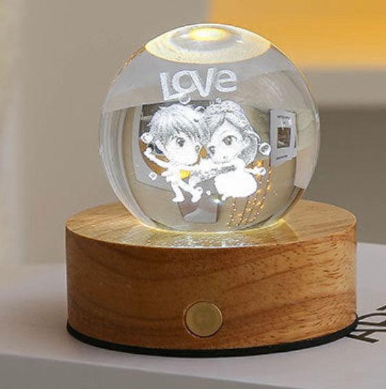 Celestial LED Glass Night Lamp with Starry Sky Effect