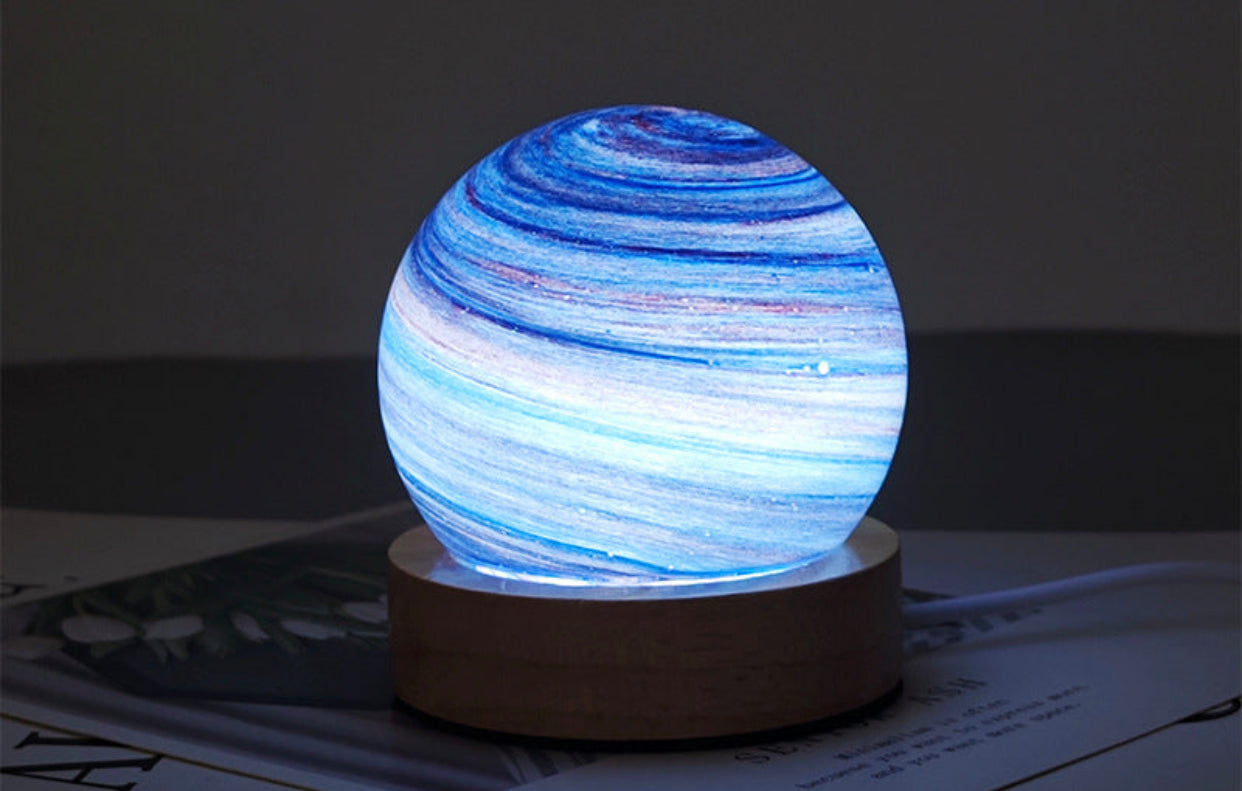 Starry Sky Glass LED Night Lamp - Enchanting Bedside Decor with Gift Packaging