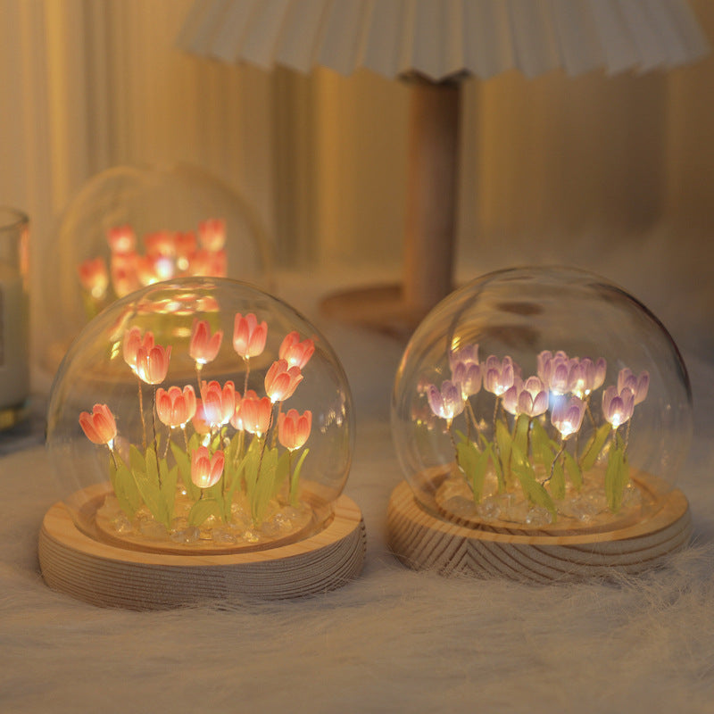 Enchanting Tulip Night Light - Decorative Atmosphere Lamp for Girls' Christmas Gifts.