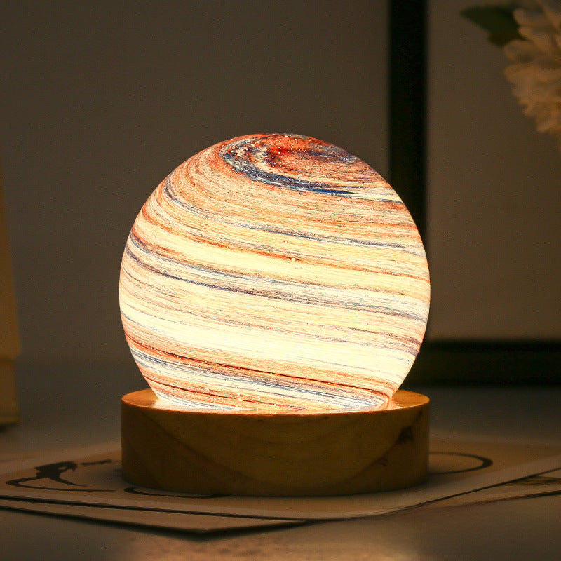 Starry Sky Glass LED Night Lamp - Enchanting Bedside Decor with Gift Packaging.