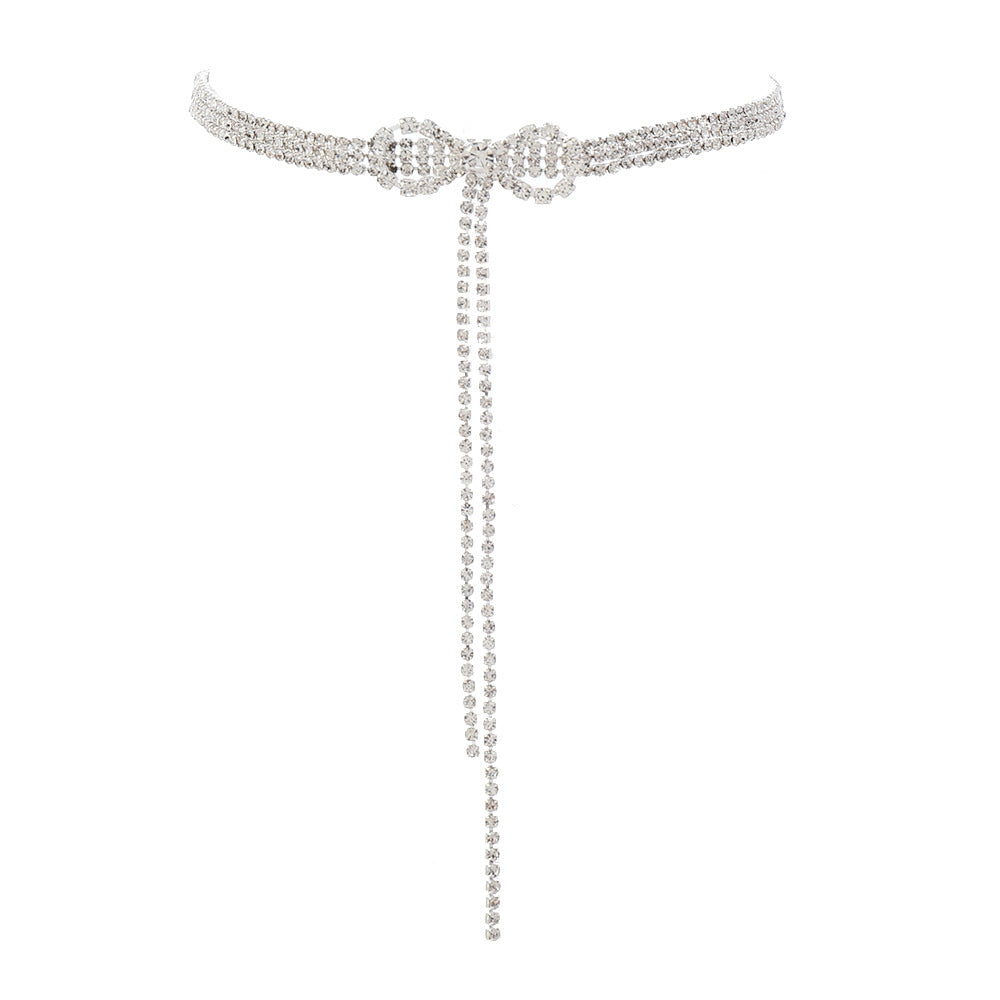 Bow Rhinestone Necklace Choker