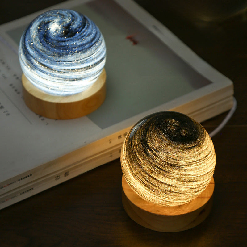 Starry Sky LED Glass Night Lamp with Elegant Packaging for Special Occasions.