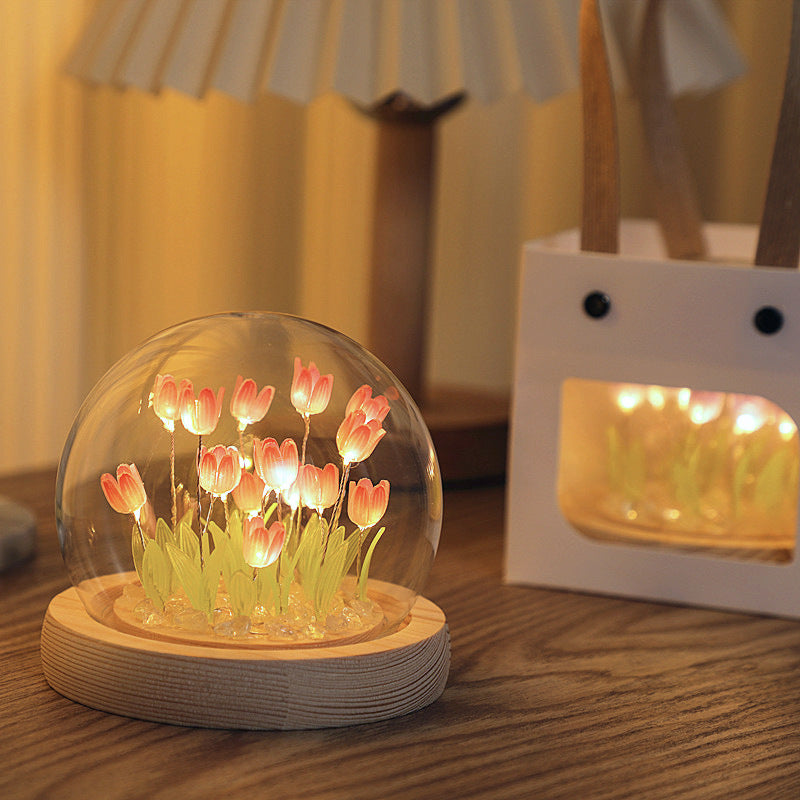 Enchanting Tulip Night Light - Decorative Atmosphere Lamp for Girls' Christmas Gifts.