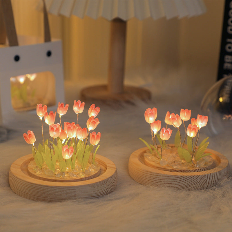 Enchanting Tulip Night Light - Decorative Atmosphere Lamp for Girls' Christmas Gifts.