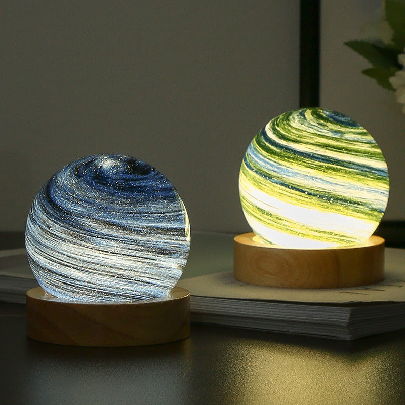 Starry Sky LED Glass Night Lamp with Elegant Packaging for Special Occasions.