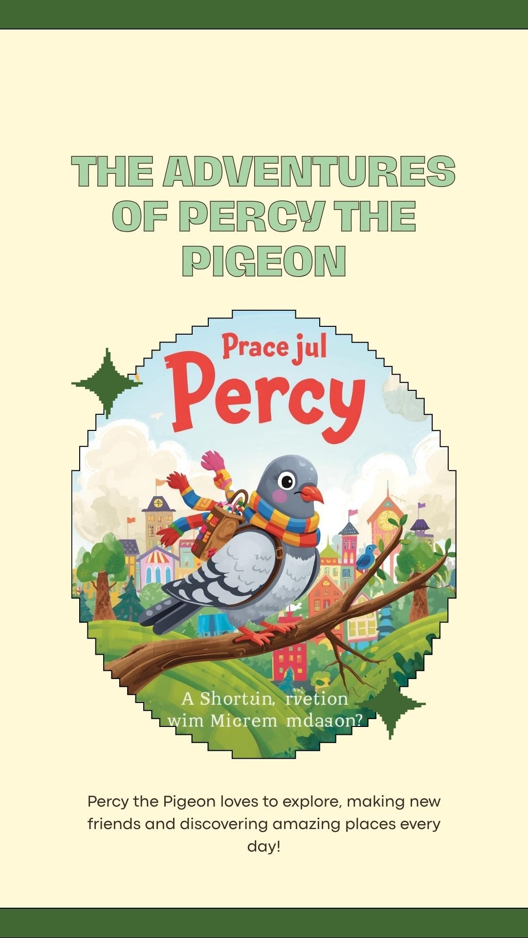 Adventure of Percy the Pigeon Storybook-printable digital downloads