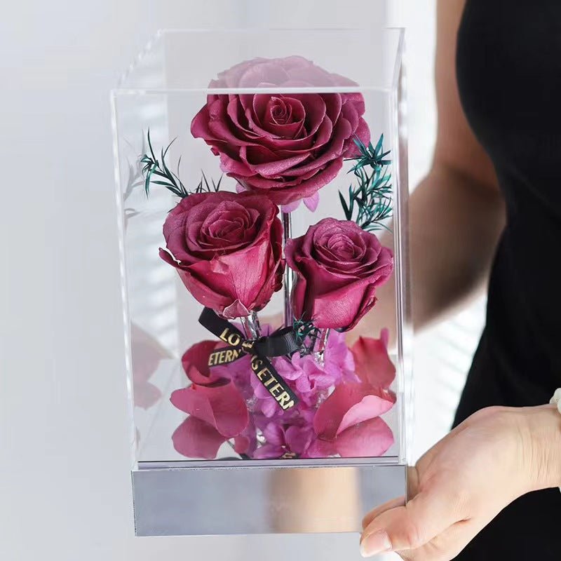 Eternal Dried Floral Rose Gift Box - Bewell Home