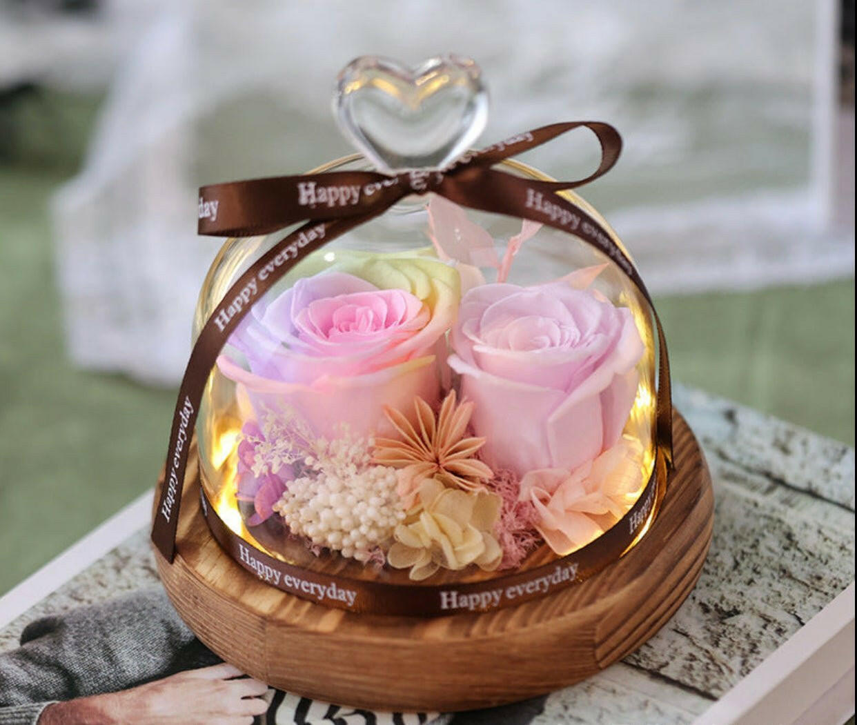 Eternal Flower Glass Cover Gift Box.