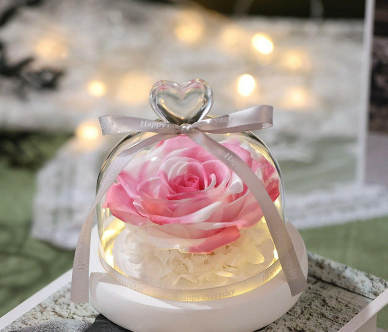 Eternal Flower Glass Cover Gift Box.