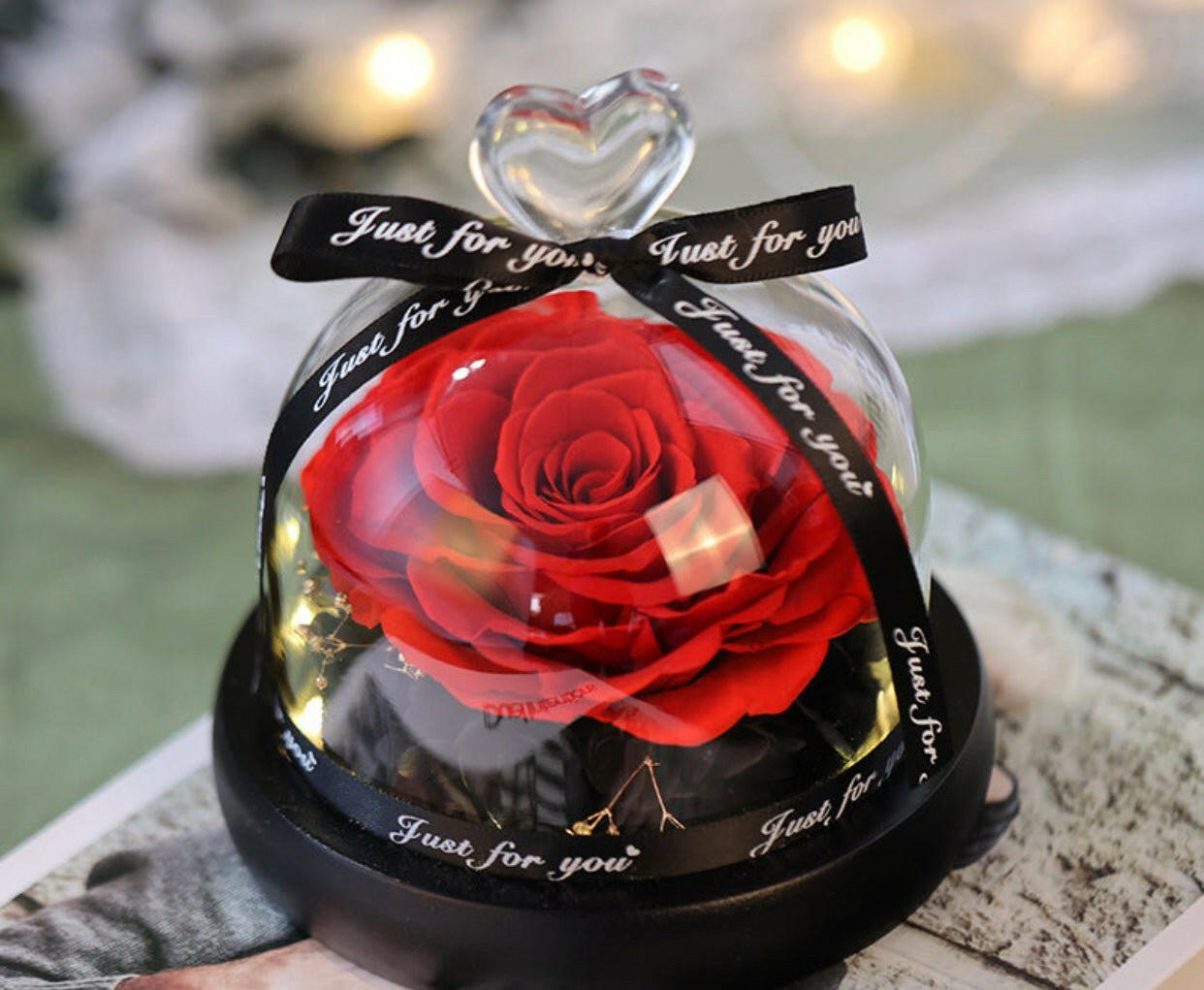 Eternal Flower Glass Cover Gift Box.