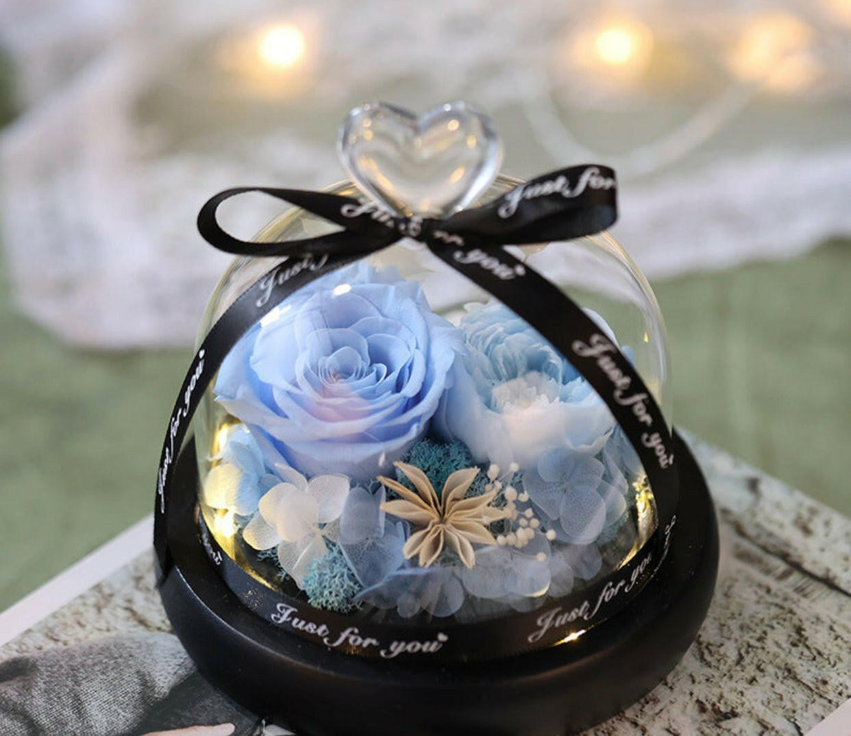 Eternal Flower Glass Cover Gift Box.