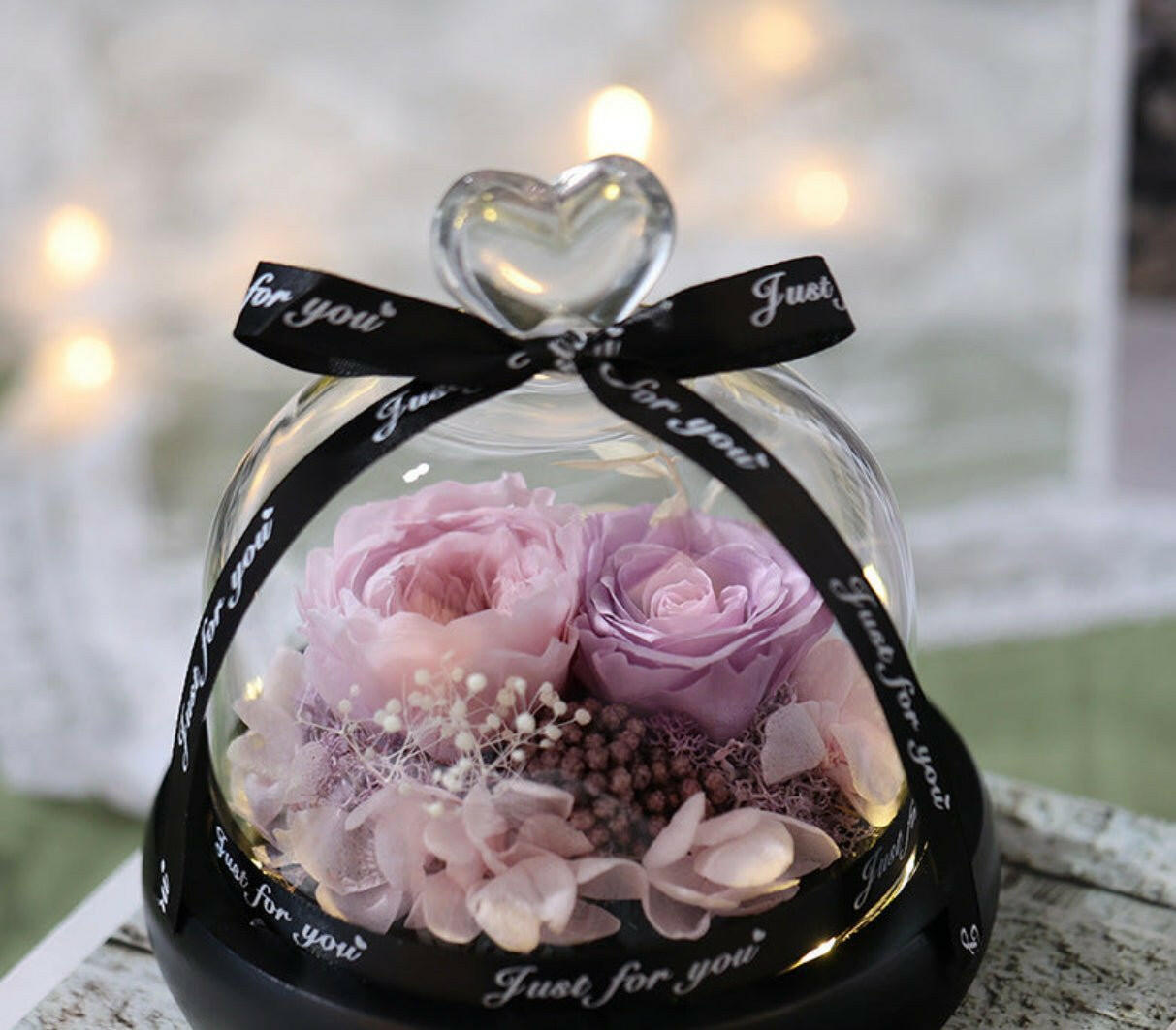 Eternal Flower Glass Cover Gift Box.