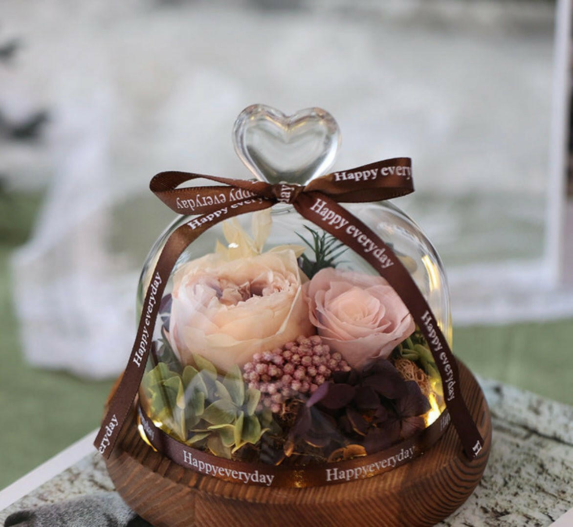 Eternal Flower Glass Cover Gift Box.