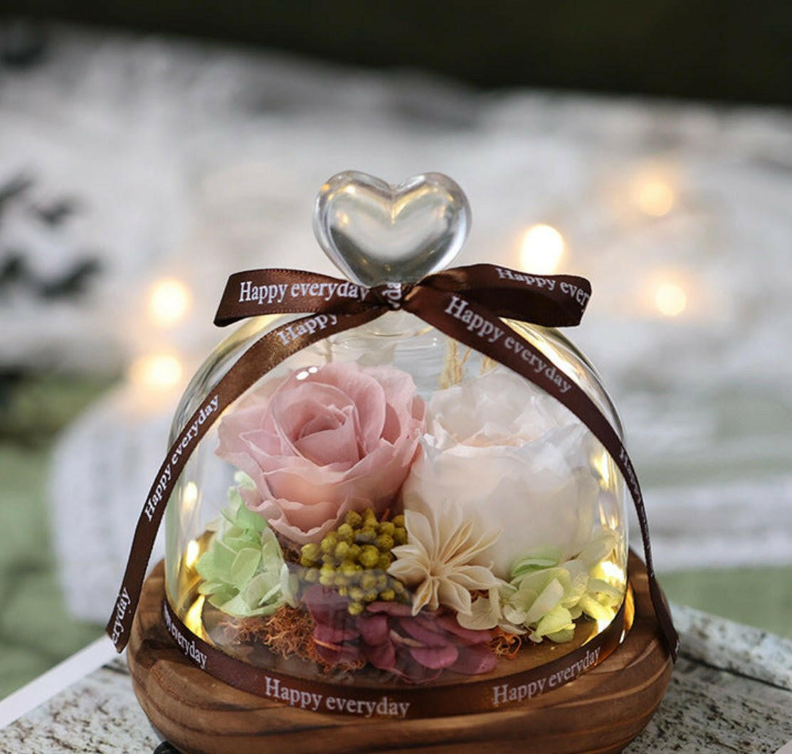 Eternal Flower Glass Cover Gift Box.