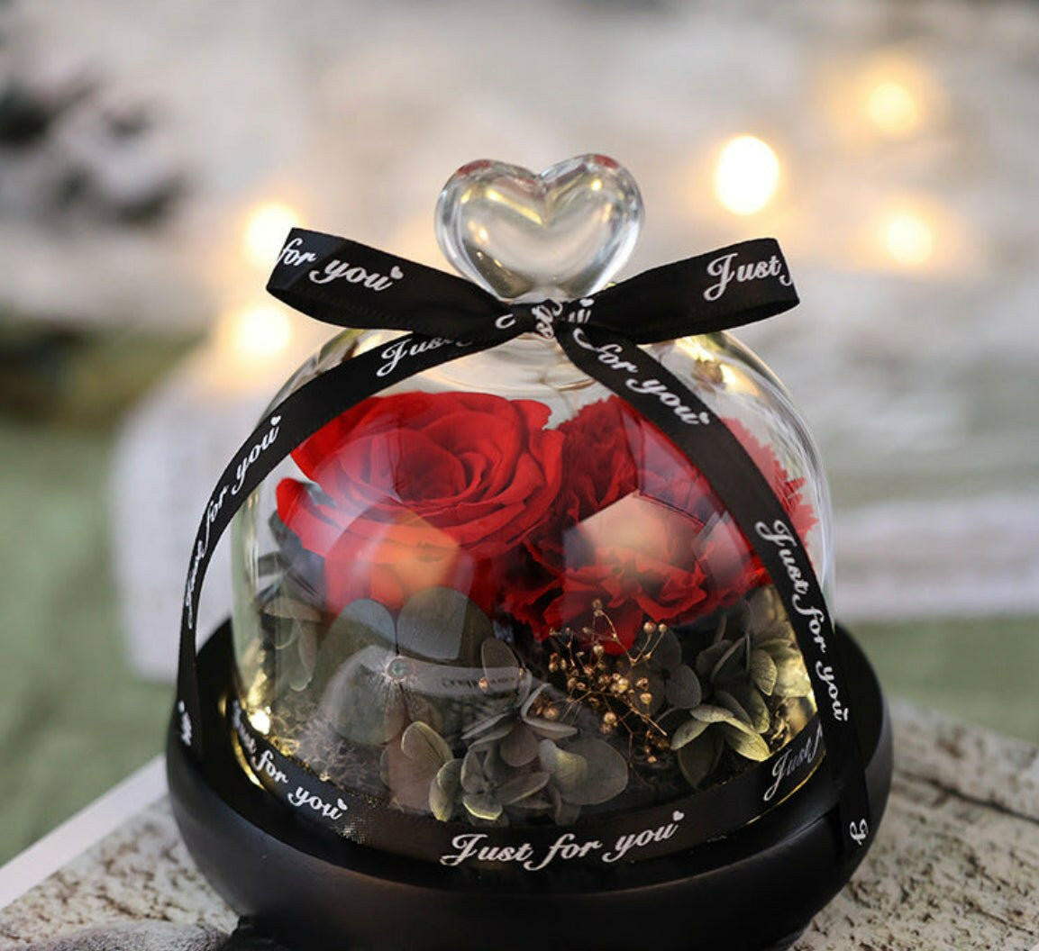 Eternal Flower Glass Cover Gift Box.