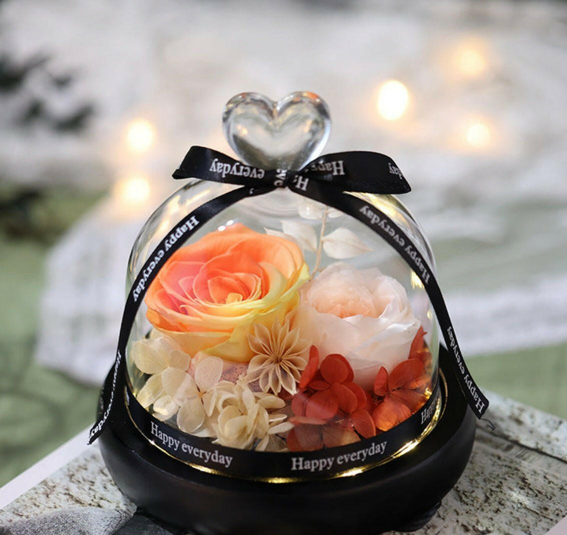 Eternal Flower Glass Cover Gift Box.