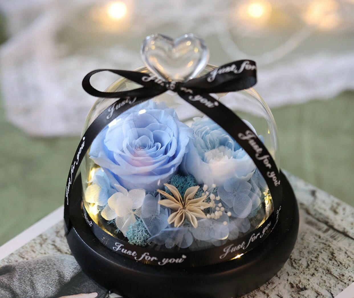 Eternal Flower Glass Cover Gift Box.